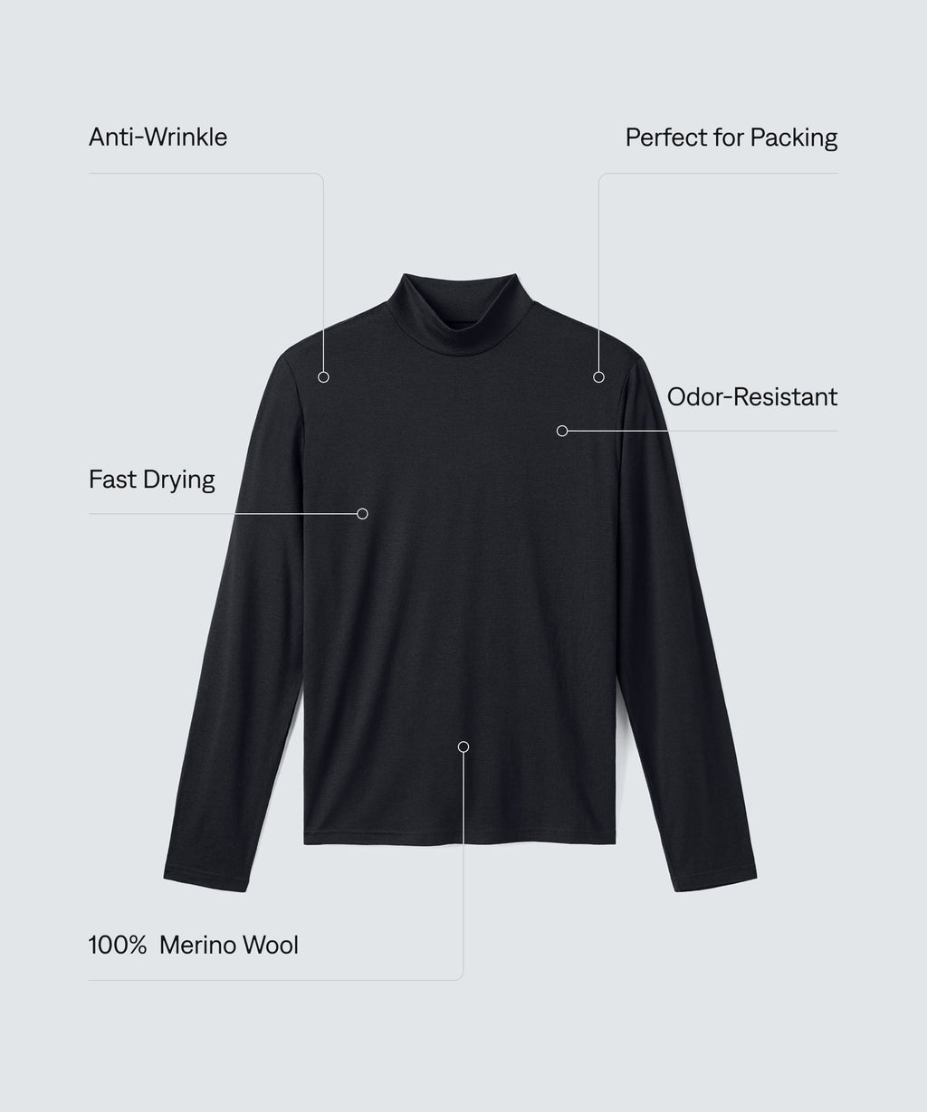 Men's Long Sleeve Merino Hi-Neck