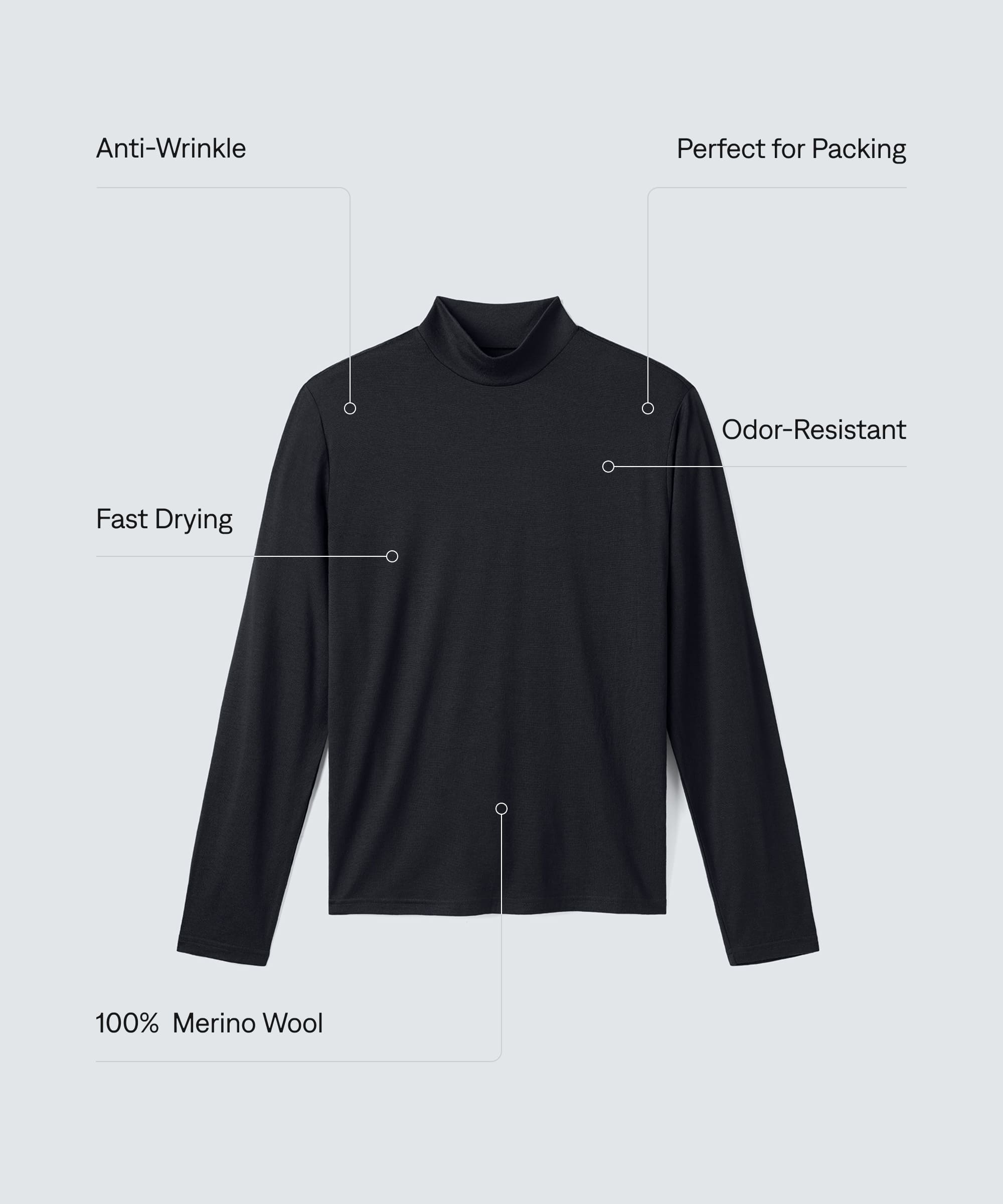 Men's Long Sleeve Merino Hi-Neck