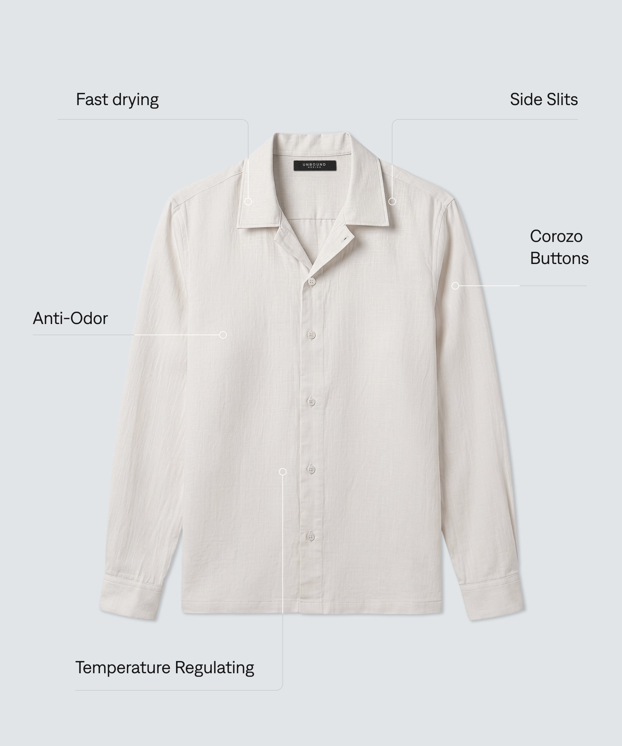 Men's Merino Linen Button-Up