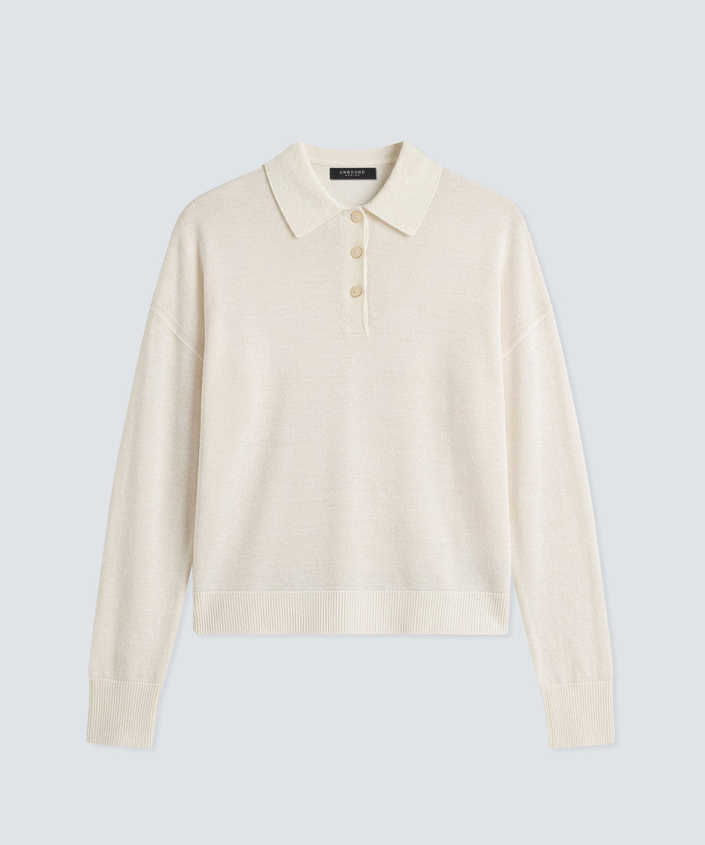 Women’s Long Sleeve Fine Knit Polo