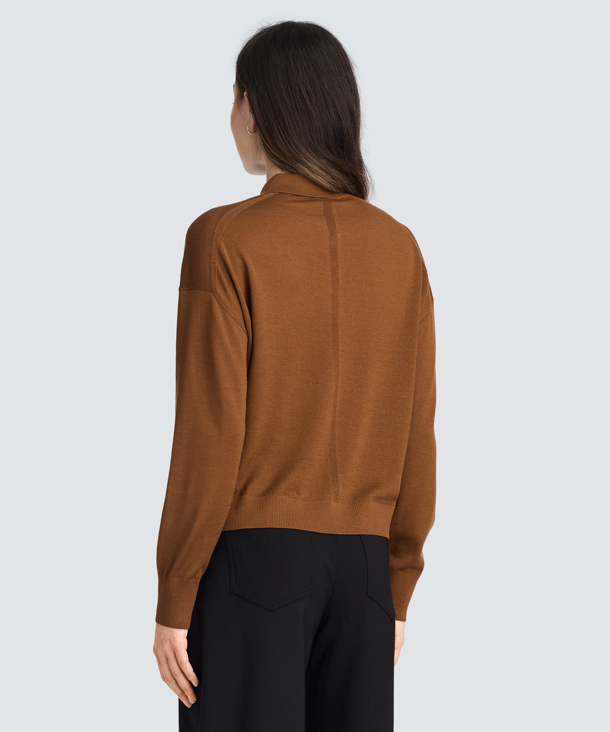 Women’s Long Sleeve Fine Knit Polo