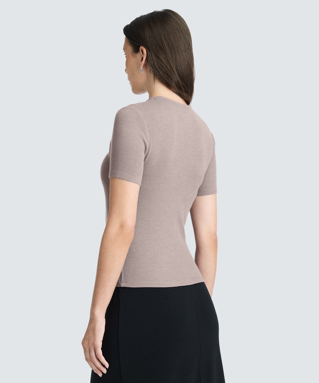 Women's Rib Fitted Crew Neck T-Shirt