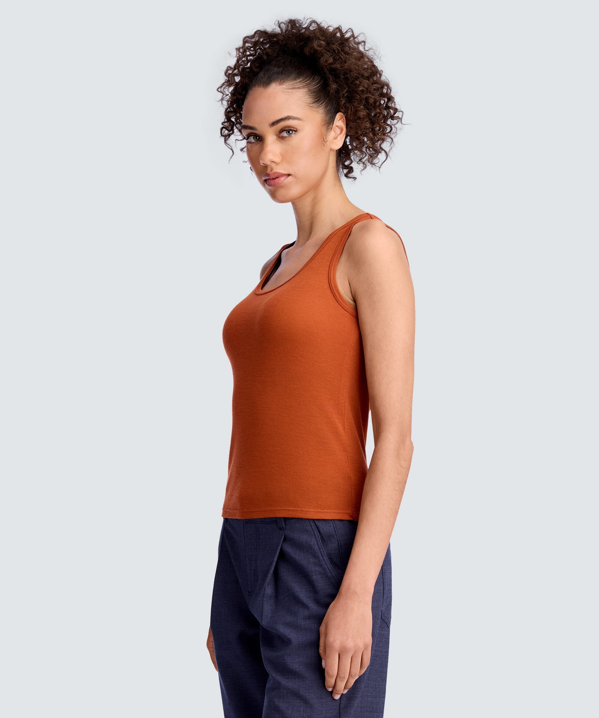 Women's Merino Rib Scoop Neck Tank