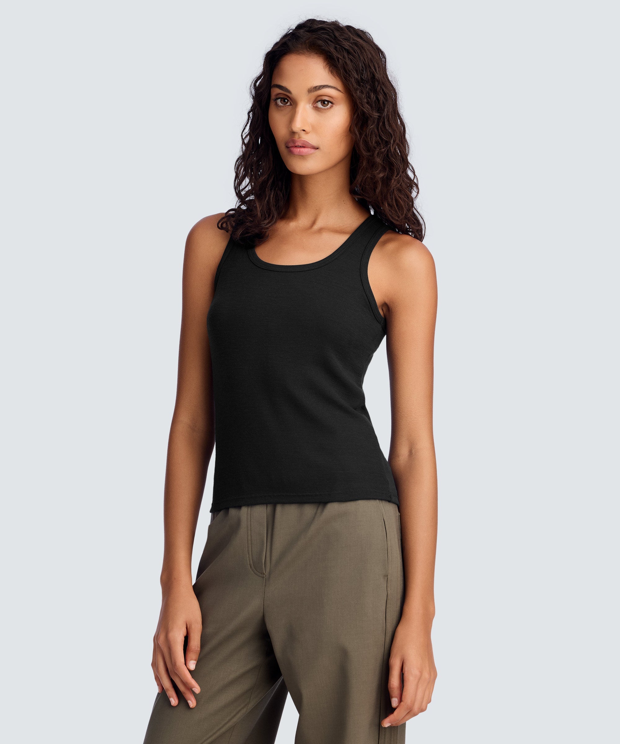 Women's Merino Rib Scoop Neck Tank