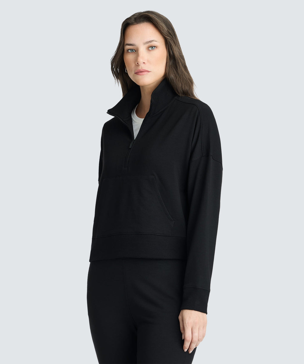 Women's Merino Cropped Quarter Zip