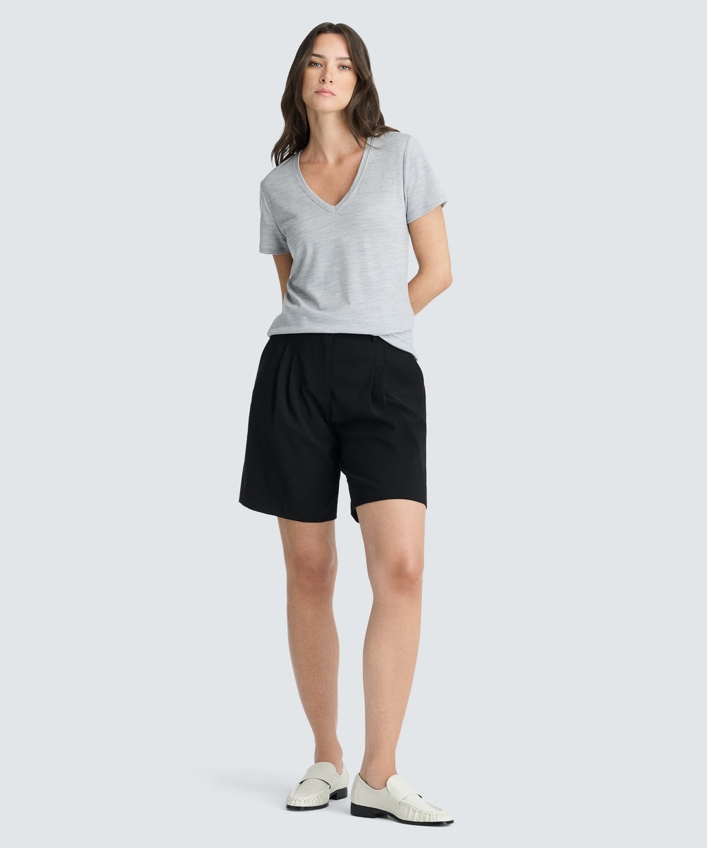Women's Petite Merino V-Neck T-Shirt