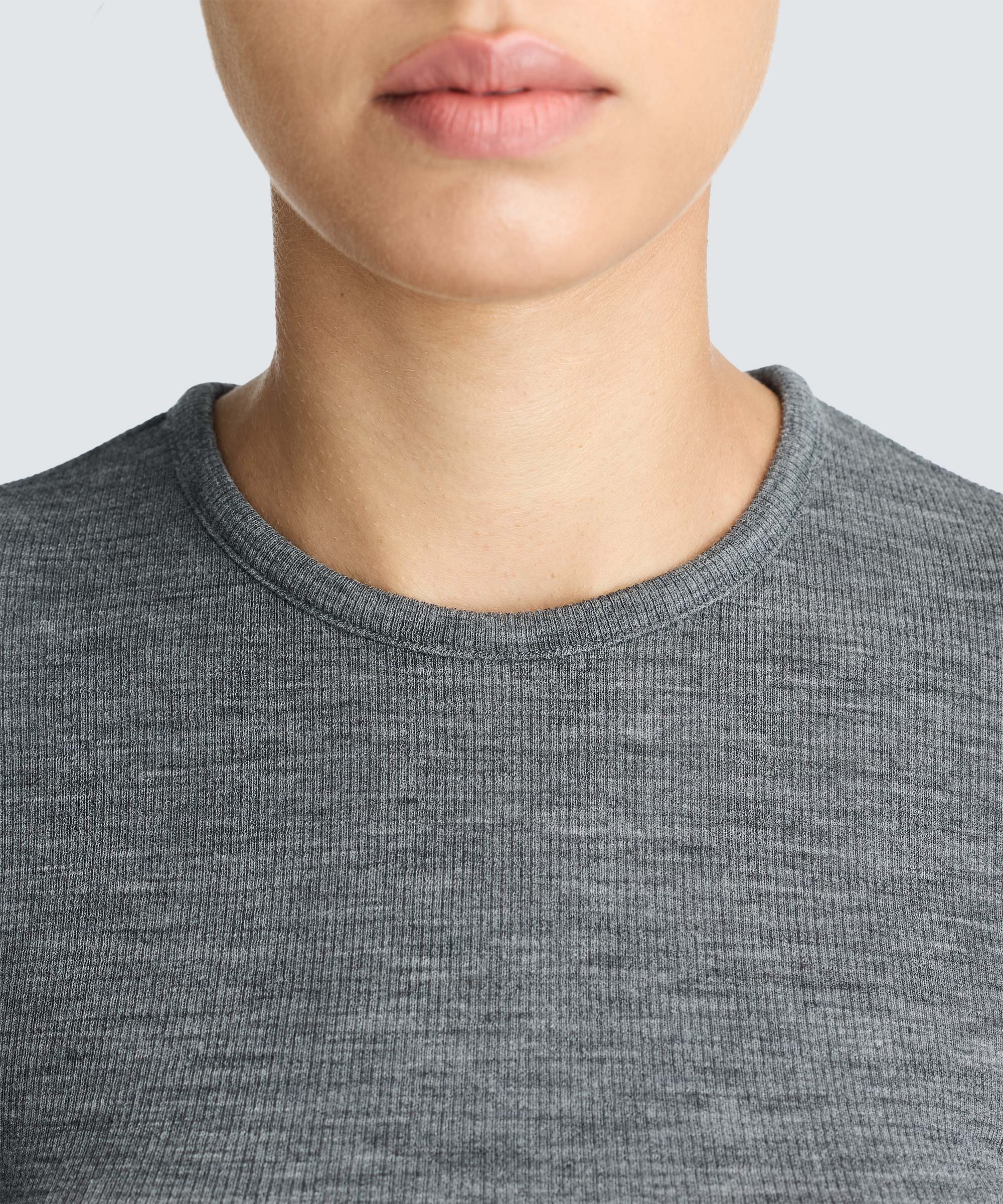 Women's Rib Fitted Long Sleeve Crew