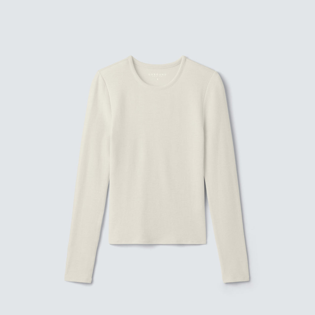 Women's Rib Fitted Long Sleeve Crew