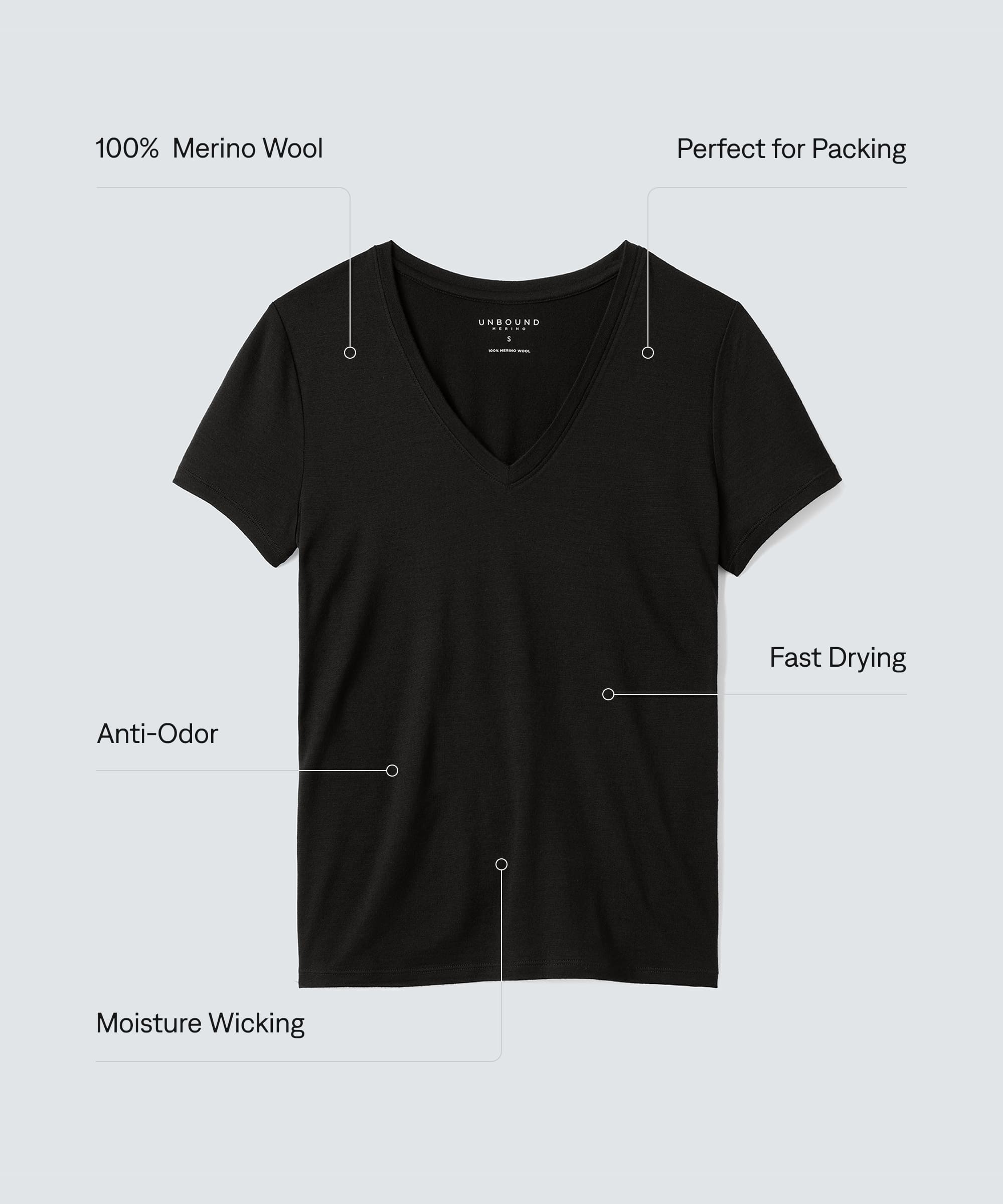 Women's Petite Merino V-Neck T-Shirt