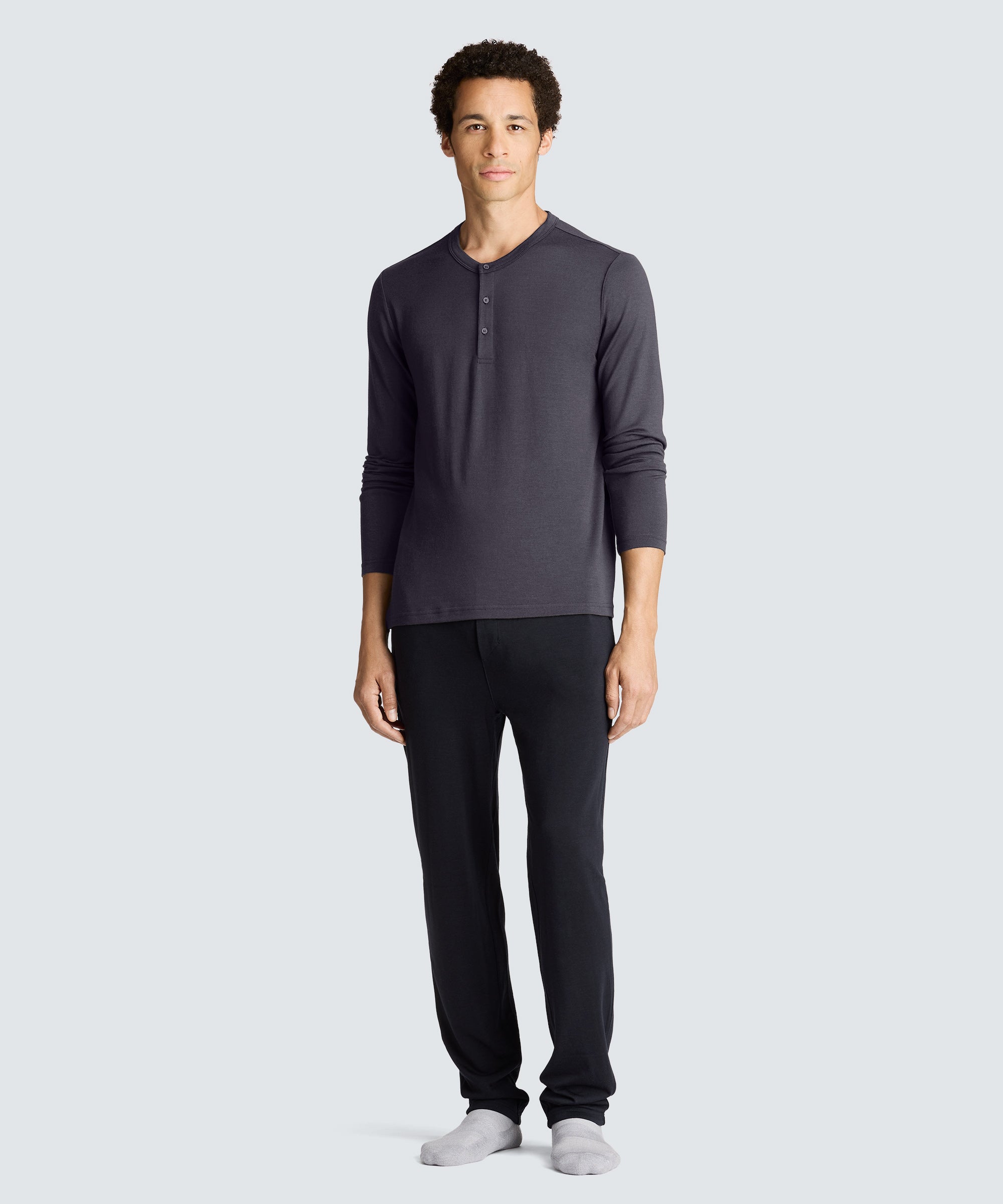 Men's Long Sleeve Merino Henley